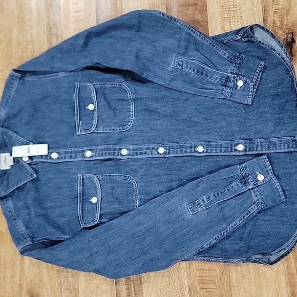 J. Crew Midweight denim workshirt men's size medium NWT! - Picture 2 of 6